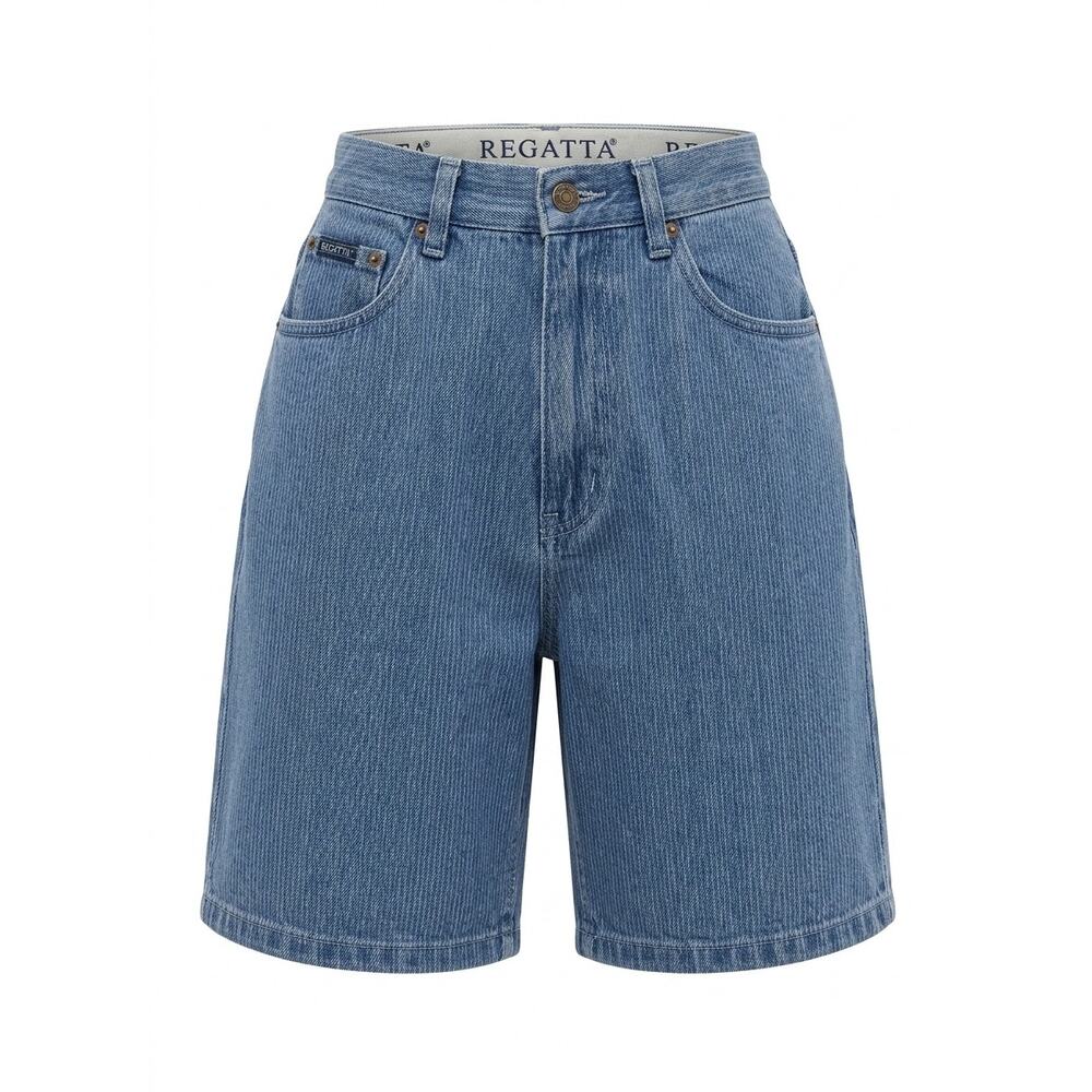 Vintage Regatta Men New York Striped soft Denim Shorts SZ 14 Blue